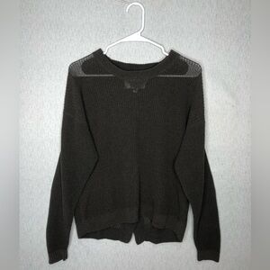 Brochu Walker Women's Sweater S Open Knit Back Buttons Beachy Coastal Grandma